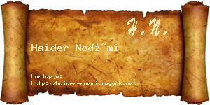 Haider Noémi névjegykártya